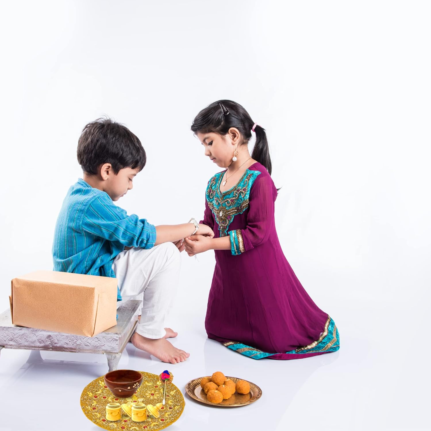 Santarms rakshabandhan thali Set Gift for Rakhi puja thali Set | Pooja Articles - Perfect rakshaa bandhan Gift for Sister, bhabhi or Brother