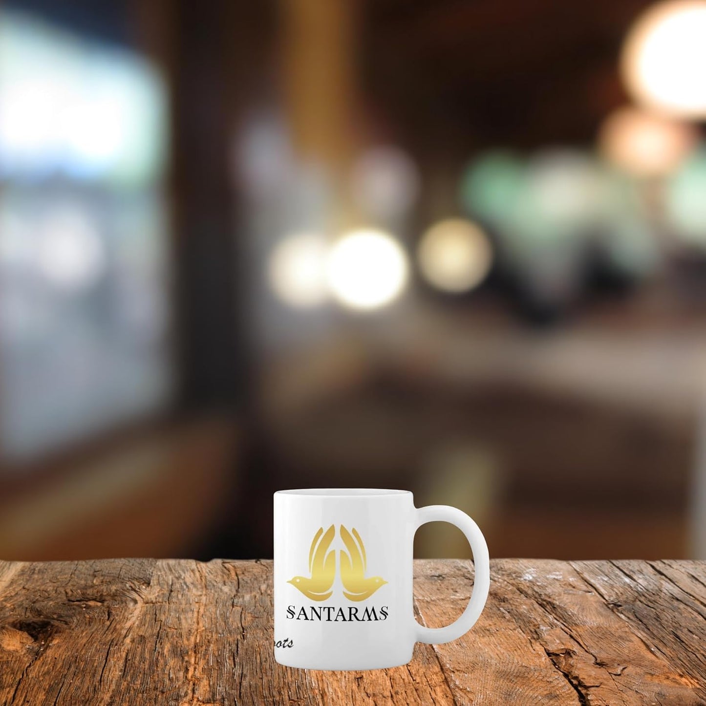 santarms Branded Stylish Coffee Mug Cup - Single Bone China Coffee/Tea Mug for Morning Milk, Tea, Coffee - Gift for Girls, Boys, Men