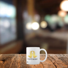 santarms Branded Stylish Coffee Mug Cup - Single Bone China Coffee/Tea Mug for Morning Milk, Tea, Coffee - Gift for Girls, Boys, Men