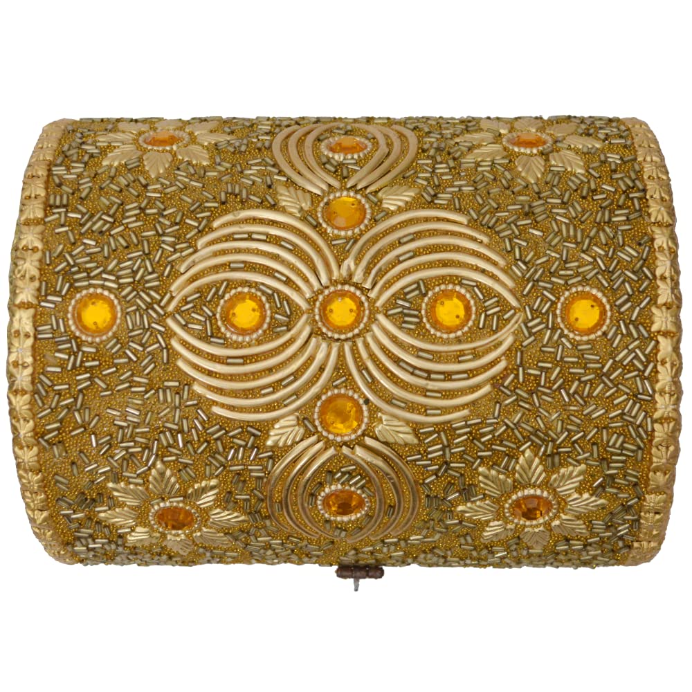 Santarms Handcrafted Wooden Vanity Box Makeup Kit | Traditional Decorative Bangle Decor Gift Packing Boxes for Wedding Items | Storage Wood Vintage Stylish