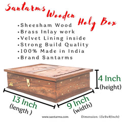 santarms Handmade Sheesham Wood Holy Book Box With Wooden Rehal Stand For Reading Holy Books – Bhagwat Geeta, Quran Sharif, Islamic Books, Granth Ramcharitmanas, Bible, Gita, Ramayana - PACK OF 1