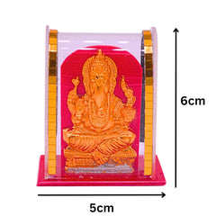 santarms God Idol Car Dashboard Cabinet Handicraft Statue Acrylic Cover Home Room Office Temple Mandir Murti Decor Showpiece Item (1) (Ganesha)