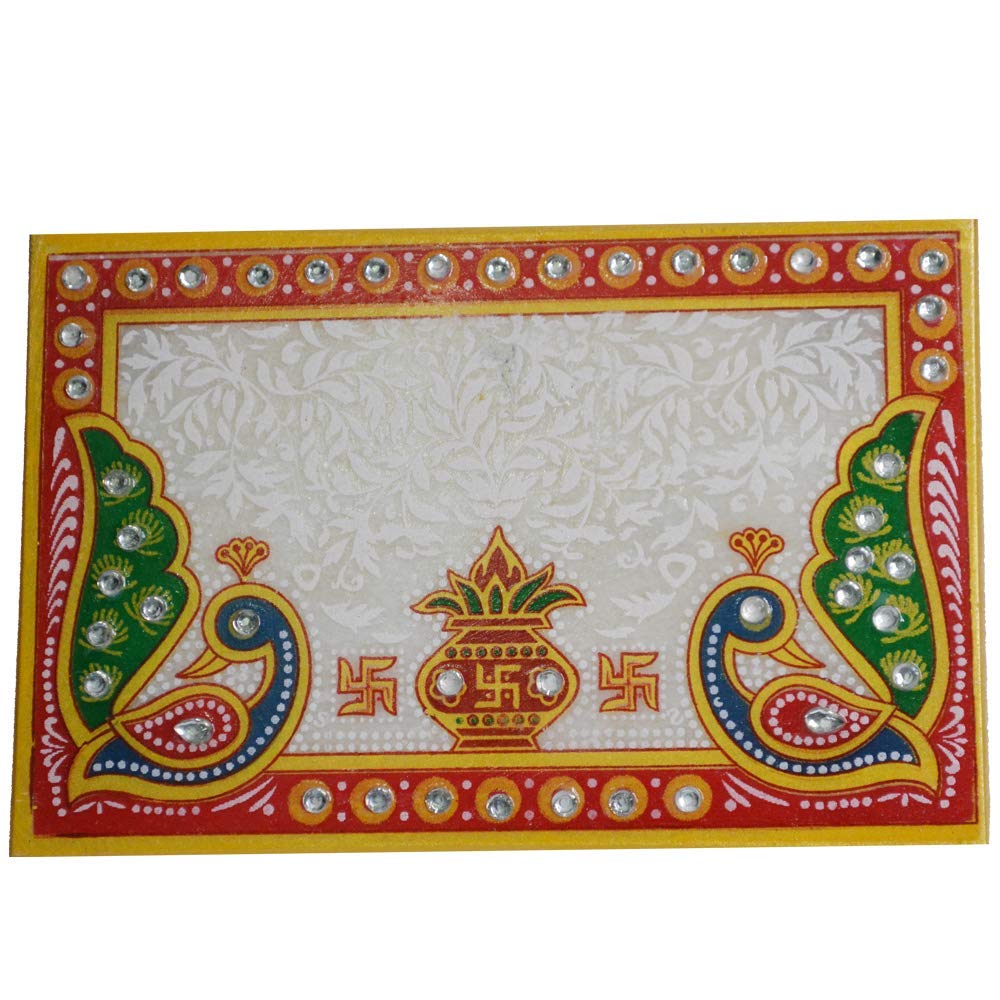 santarms Marble Laxmi Ganesh Idol with Chowki - Diwali Decorations and Pooja Gift Set, Perfect Diwali Gift, Pack of 1, Combo