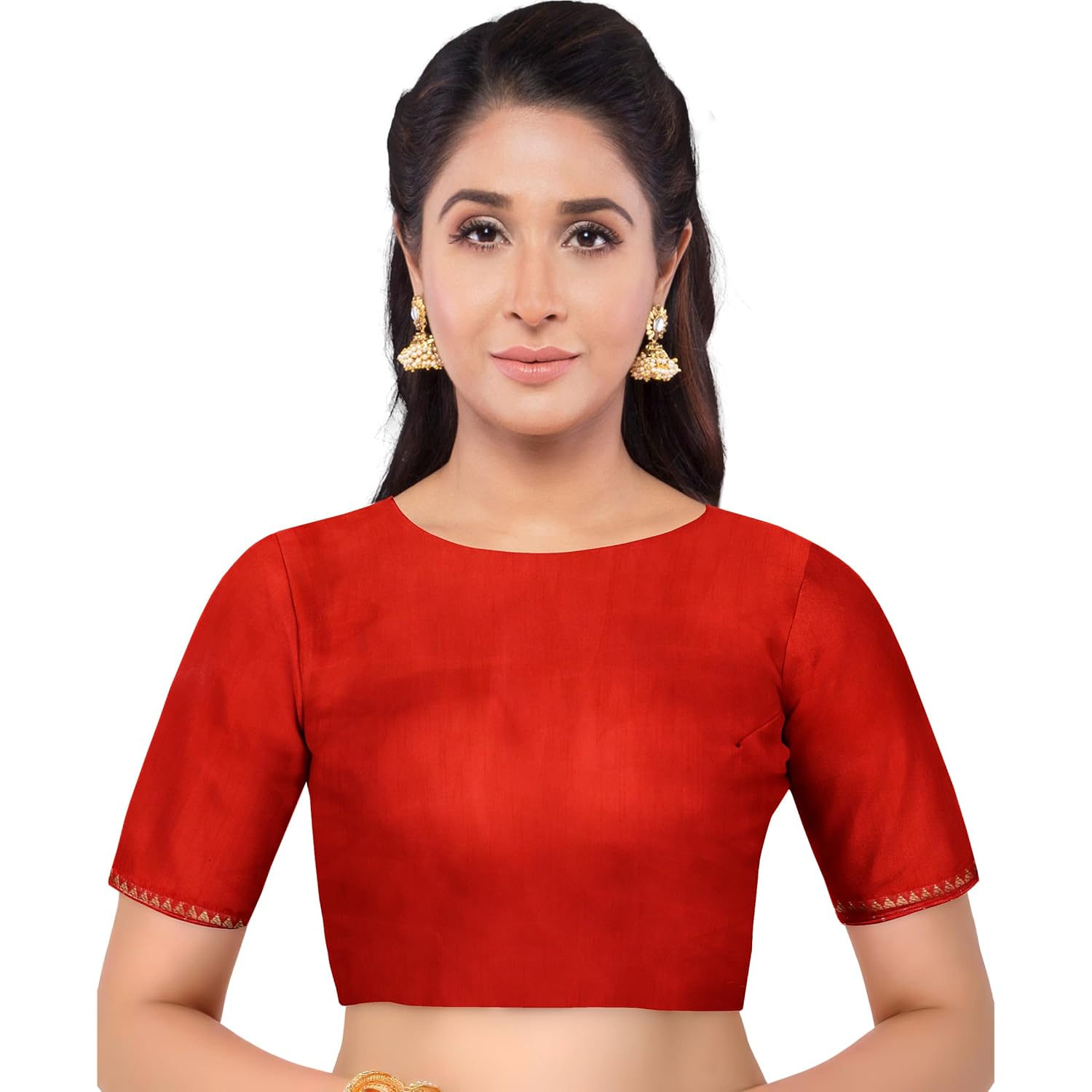 Hira Silk Women's Printed Chiffon Saree, Saree/Sari with Unstitched Blouse Piece for Women, Red