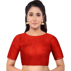 Hira Silk Women's Printed Chiffon Saree, Saree/Sari with Unstitched Blouse Piece for Women, Red