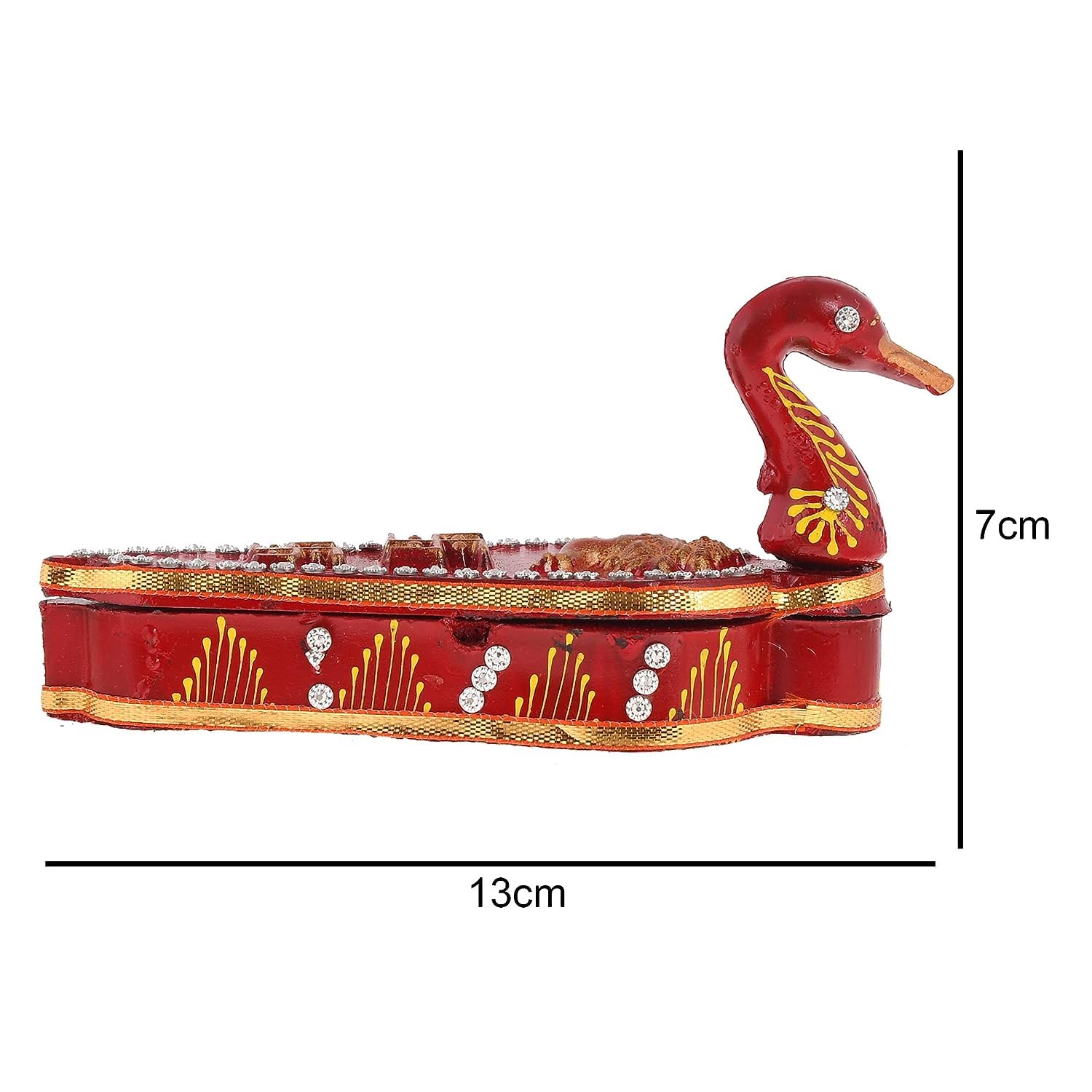 santarms Peacock Kumkum Box Sindoor Wedding Gifts Wooden Shringar Dani Beautiful for Women| Women Gift Items| Tika Chopra in Kumkum | Pack of (1)