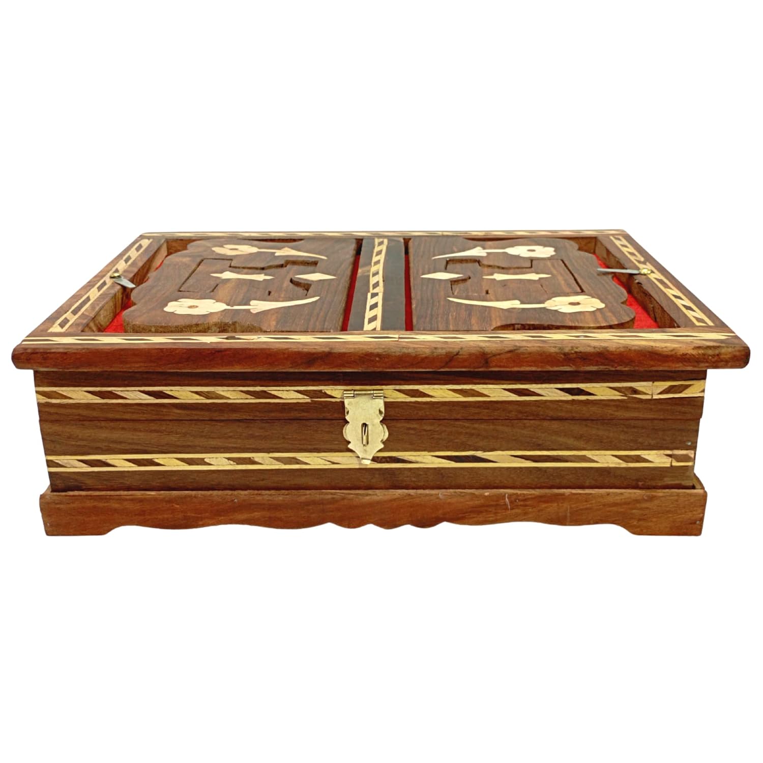 Santarms Wooden Holy Quran Box with rehal for Holy Quran Pak Book Stand - Quran Sharif Box with rihal