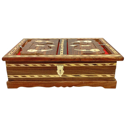 Santarms Wooden Holy Quran Box with rehal for Holy Quran Pak Book Stand - Quran Sharif Box with rihal