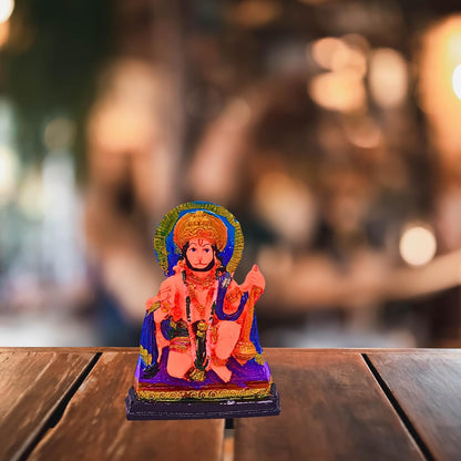 santarms Exquisite Marble Hanumanji Idol - Handcrafted Sankat Mochan Statue for Home Pooja & Office Decor - Lord Bajrangbali Pawan Putra- Perfect for Temple Altar, Spiritual Decor