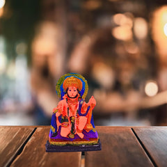 santarms Exquisite Marble Hanumanji Idol - Handcrafted Sankat Mochan Statue for Home Pooja & Office Decor - Lord Bajrangbali Pawan Putra- Perfect for Temple Altar, Spiritual Decor