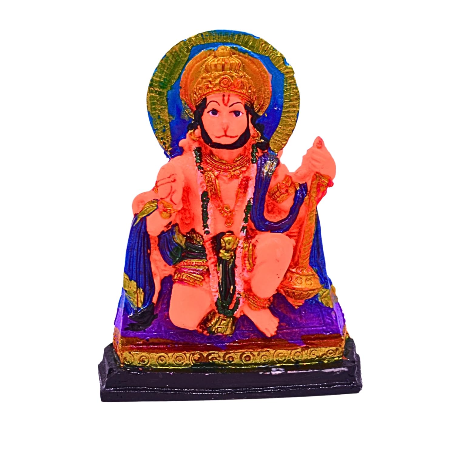 santarms Exquisite Marble Hanumanji Idol - Handcrafted Sankat Mochan Statue for Home Pooja & Office Decor - Lord Bajrangbali Pawan Putra- Perfect for Temple Altar, Spiritual Decor