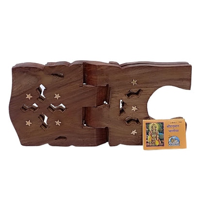 santarms Geeta Stand Wooden Hanuman chalisa Stand Book Stand | Hanuman chalisa Book | bhagwat Geeta Stand | ramayan Stand Pooja Stand Wooden bhagwat Geeta in Hindi Original Book with Stand (13 INCH)