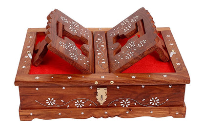 Santarms Wooden Handmade Book Box, Holy Book Reader for Home D�cor (Brown)