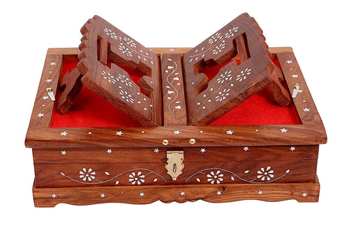 Santarms Wooden Handmade Book Box, Holy Book Reader for Home D�cor (Brown)