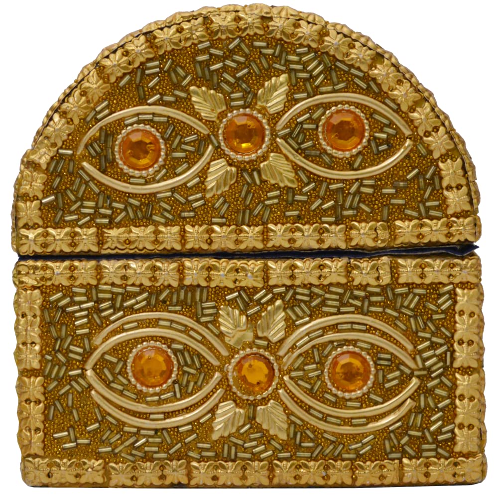 Santarms Handcrafted Wooden Vanity Box Makeup Kit | Traditional Decorative Bangle Decor Gift Packing Boxes for Wedding Items | Storage Wood Vintage Stylish