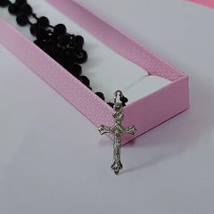 santarms Jesus cross Catholic Praying Rosary chain Jesus Christ Cross Christian Antique Locket mala Necklace Christmas Religious for use Men and Women, Pack of 1