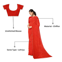 Hira Silk Chiffon and South Cotton Saree with Unstitched Blouse for Women - Pack of 2