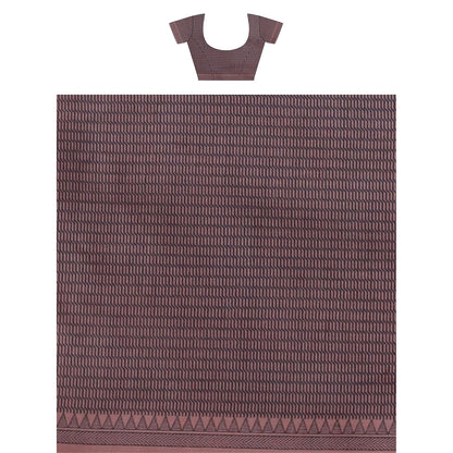 Hira Silk Kalamkari Saree with Unstitched Blouse Piece, Kumkum Box, Sindur for Women