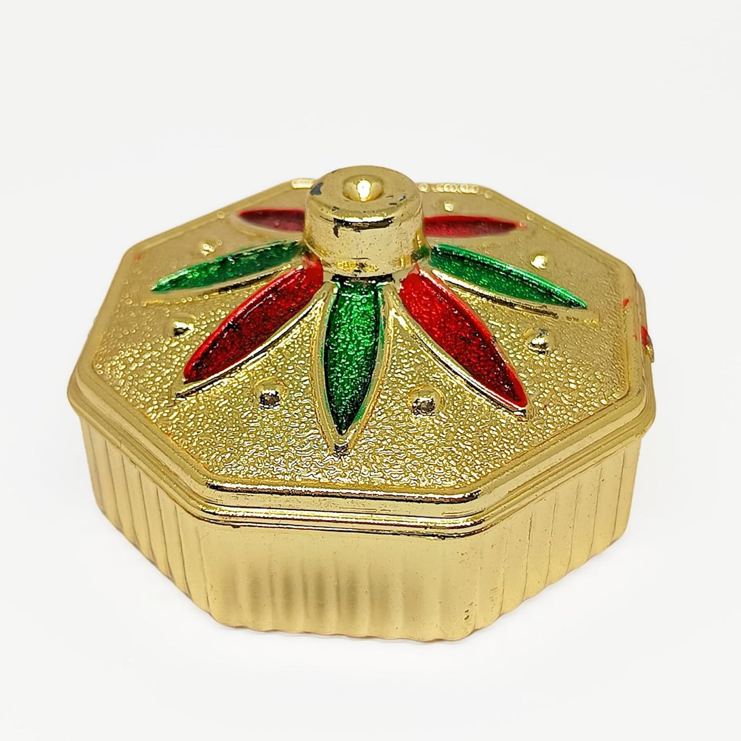 santarms Meenakari Roli Chawal Box - Pooja Accessory Kumkum Sindur Dabbi, Roli chawal, Pack of 1