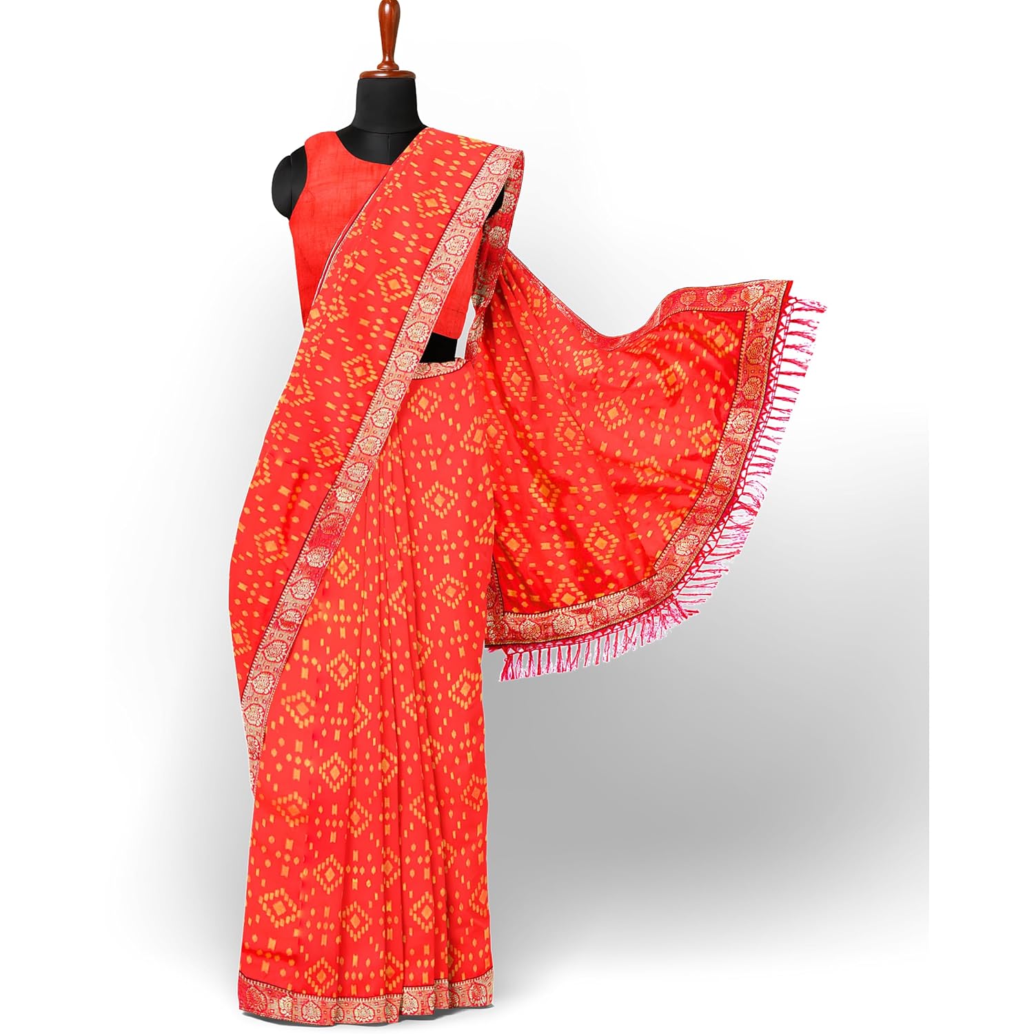 Hira Silk Saree for Women, Printed Silk Saree/Sari with Unstitched Blouse Piece