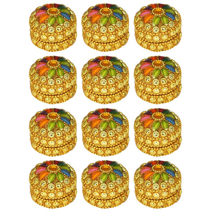santarms Kumkum Box with Geeta Book from Gorakhpur Book Printing Press - Ideal Couple Gifts for Men and Women, Traditional Indian Religious Items for Spiritual Practices and Decor