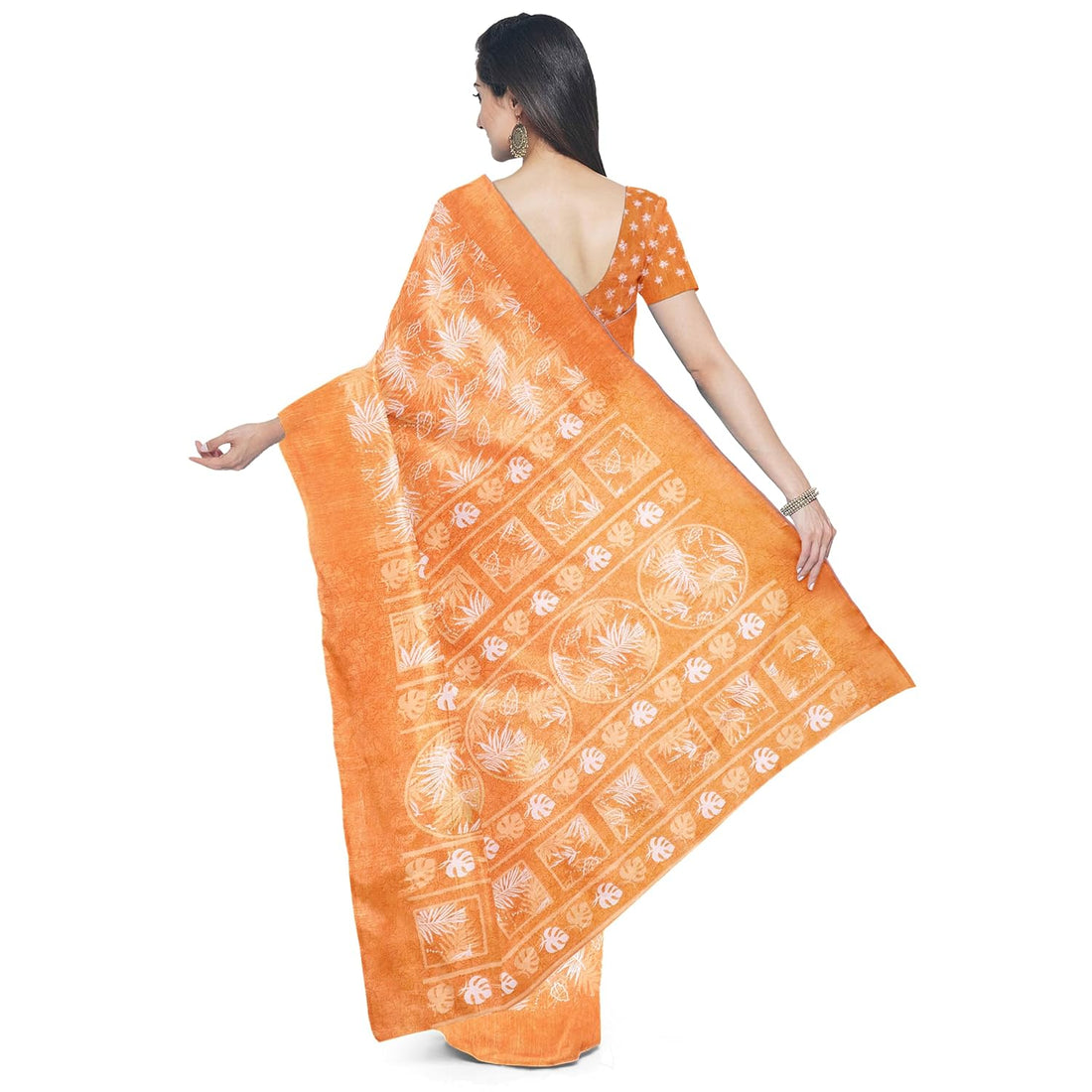 Hira Silk Saree for Women, Printed Silk Saree/Sari with Unstitched Blouse Piece (Yellow)