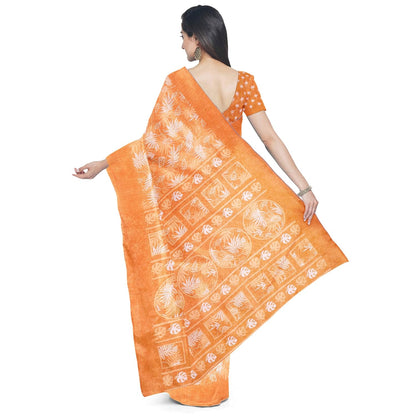 Hira Silk Saree for Women, Printed Silk Saree/Sari with Unstitched Blouse Piece (Yellow)