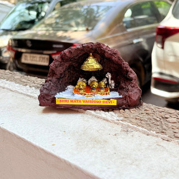 santarms Vaishno Devi Gufa Idol - Handmade MATA Vaishno Devi Statue for Home Temple & Religious Worship Resin Craft, for Devotees (Jammu & Kashmir)
