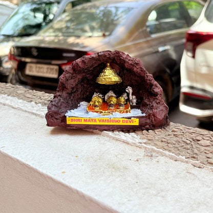 santarms Vaishno Devi Gufa Idol - Handmade MATA Vaishno Devi Statue for Home Temple & Religious Worship Resin Craft, for Devotees (Jammu & Kashmir)