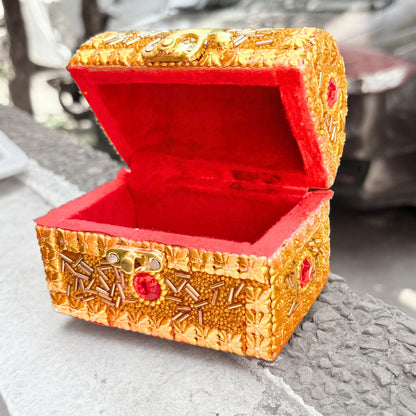 santarms Golden Small Vanity Gift Box – Elegant and Luxurious Box for Jewelry, Watches, Earrings, and Accessories | Perfect for Return Gifts, Weddings, and Special Occasions