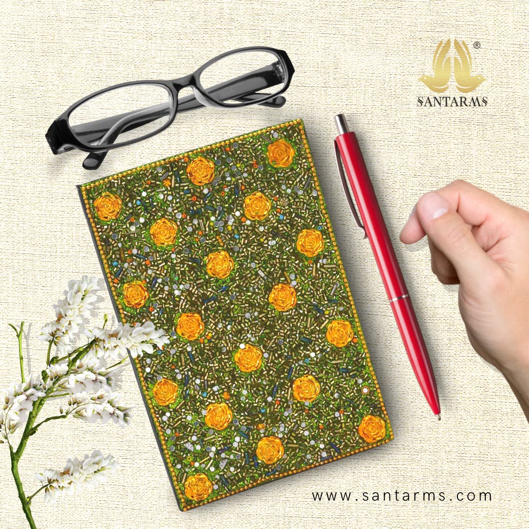 santarms Beautiful Handmade Plain Paper Diary with Beads Diary for Girls/Boys