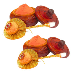 Santarms Aluminium Kumkum Box with Free 10gm Each Pila Sindoor and Sticks