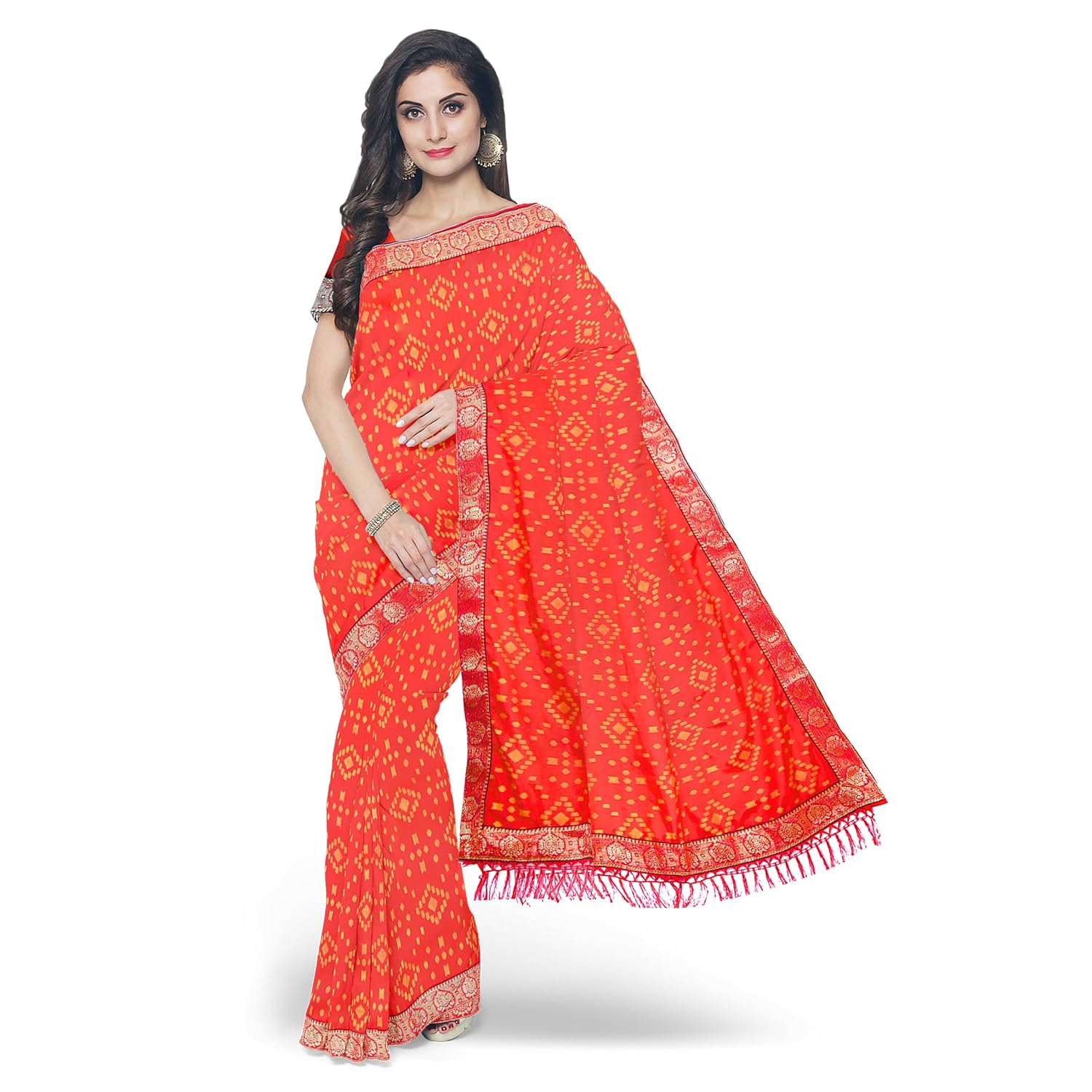 Hira Silk Saree for Women, Printed Silk Saree/Sari with Unstitched Blouse Piece