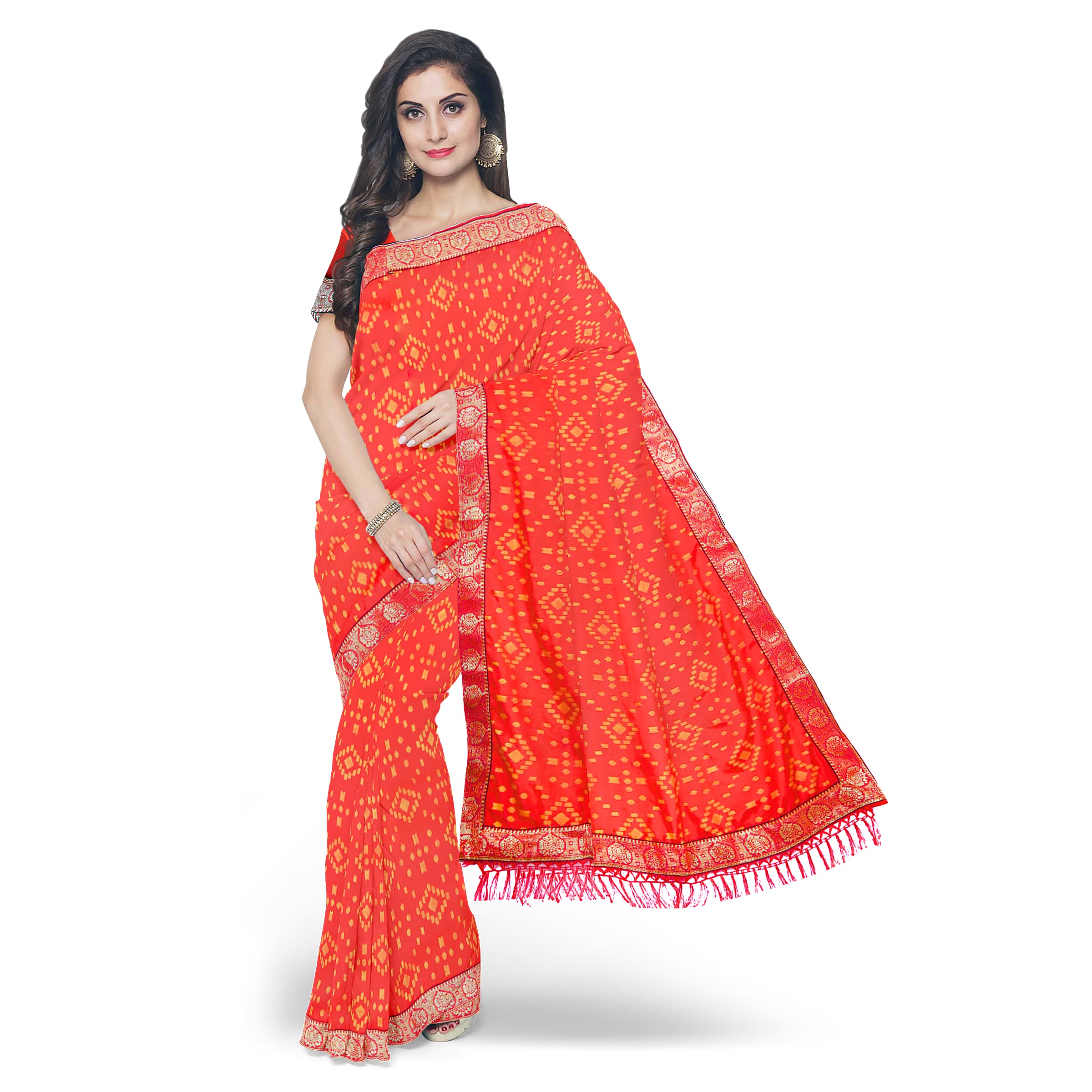 Hira Silk Saree for Women, Printed Silk Saree/Sari with Unstitched Blouse Piece