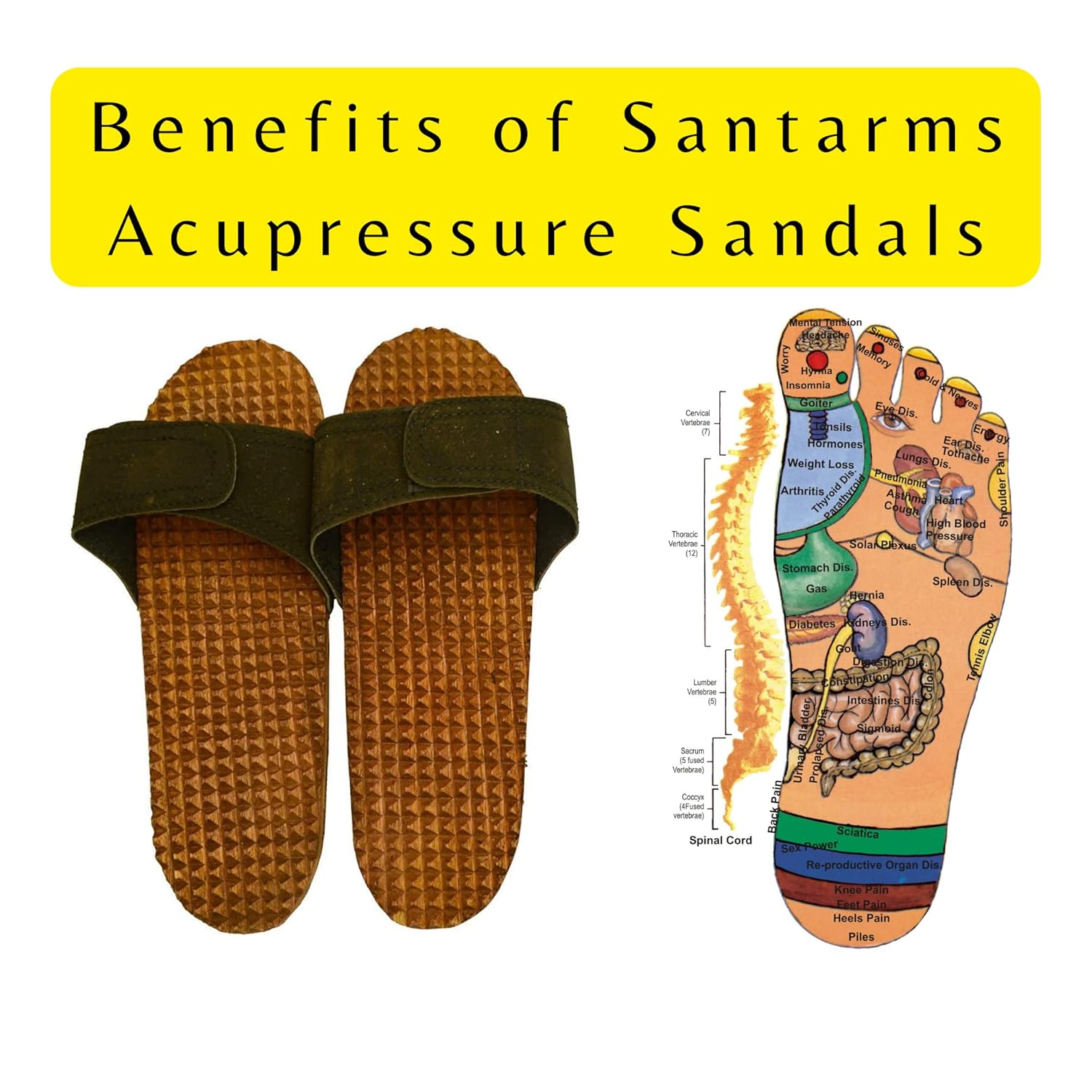 santarms Wooden accupressure Slipper Or Acupuncture Chapel | Chappal for Men and Women