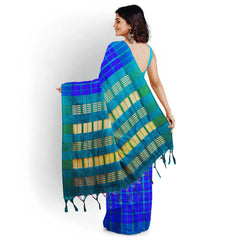 Hira Silk Cotton Saree with Unstitched Blouse Piece, Kumkum Box and Sindur - Combo Pack