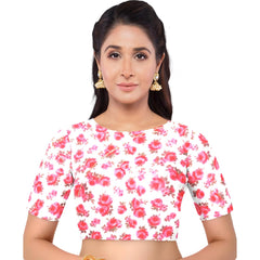 Hira Silk Organza Saree for Women, Printed Shiny Sari with Unstitched Blouse Piece for Women