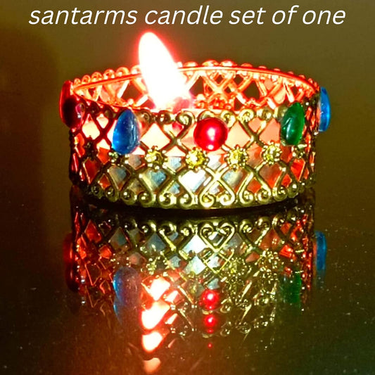 Santarms Elegant Candle Holders for Home Décor - Perfect Diwali Gift Items for Puja Diya Lamps for Mandir and Temple - Enhance Your Indian Decorations with Bright and Beautiful Decoration Ideas