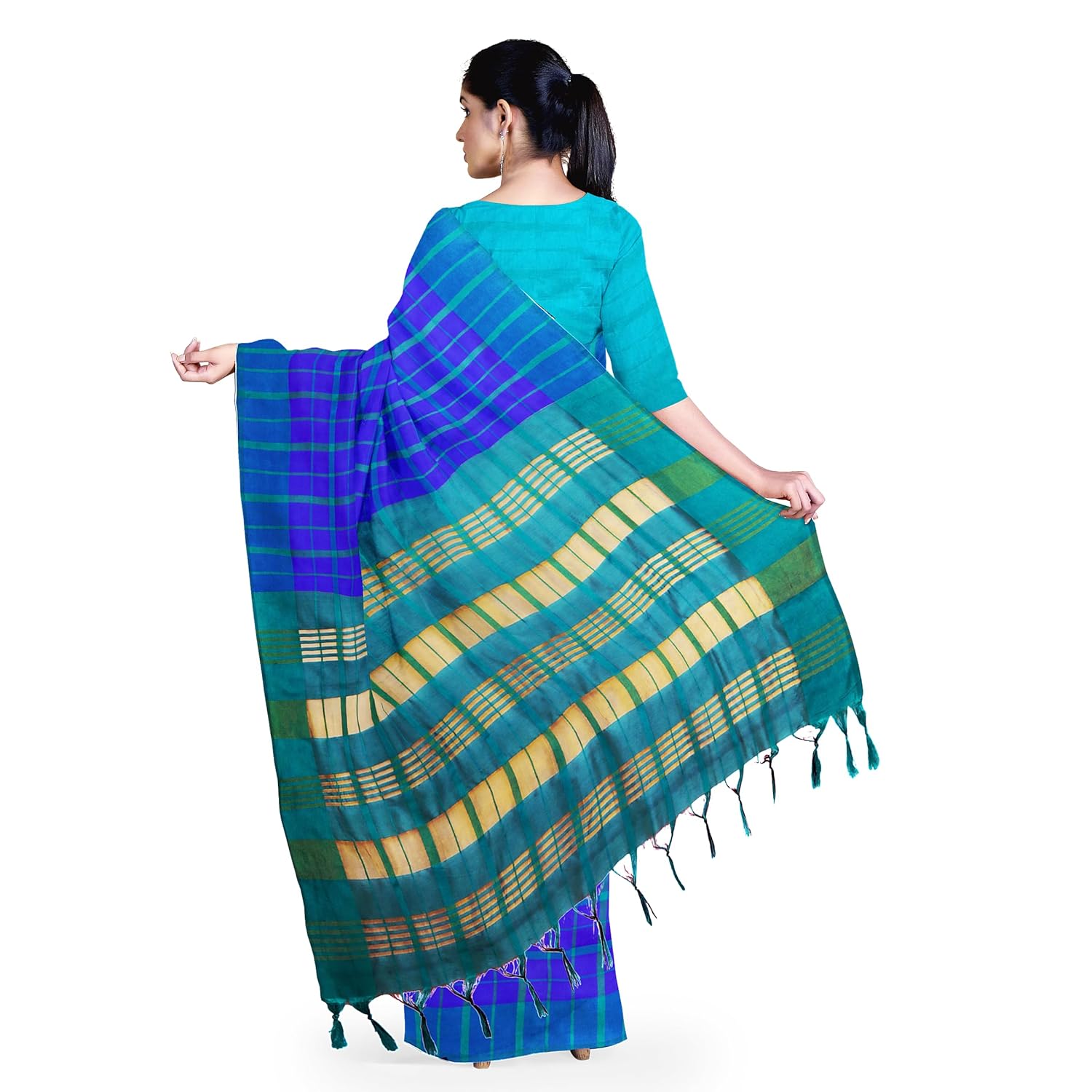 Hira Silk Cotton Saree for Women, Printed Sari with Unstitched Blouse Piece