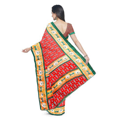 Hira Silk South Silk Saree with Unstitched Blouse, Kumkum Box and Sindoor for Women