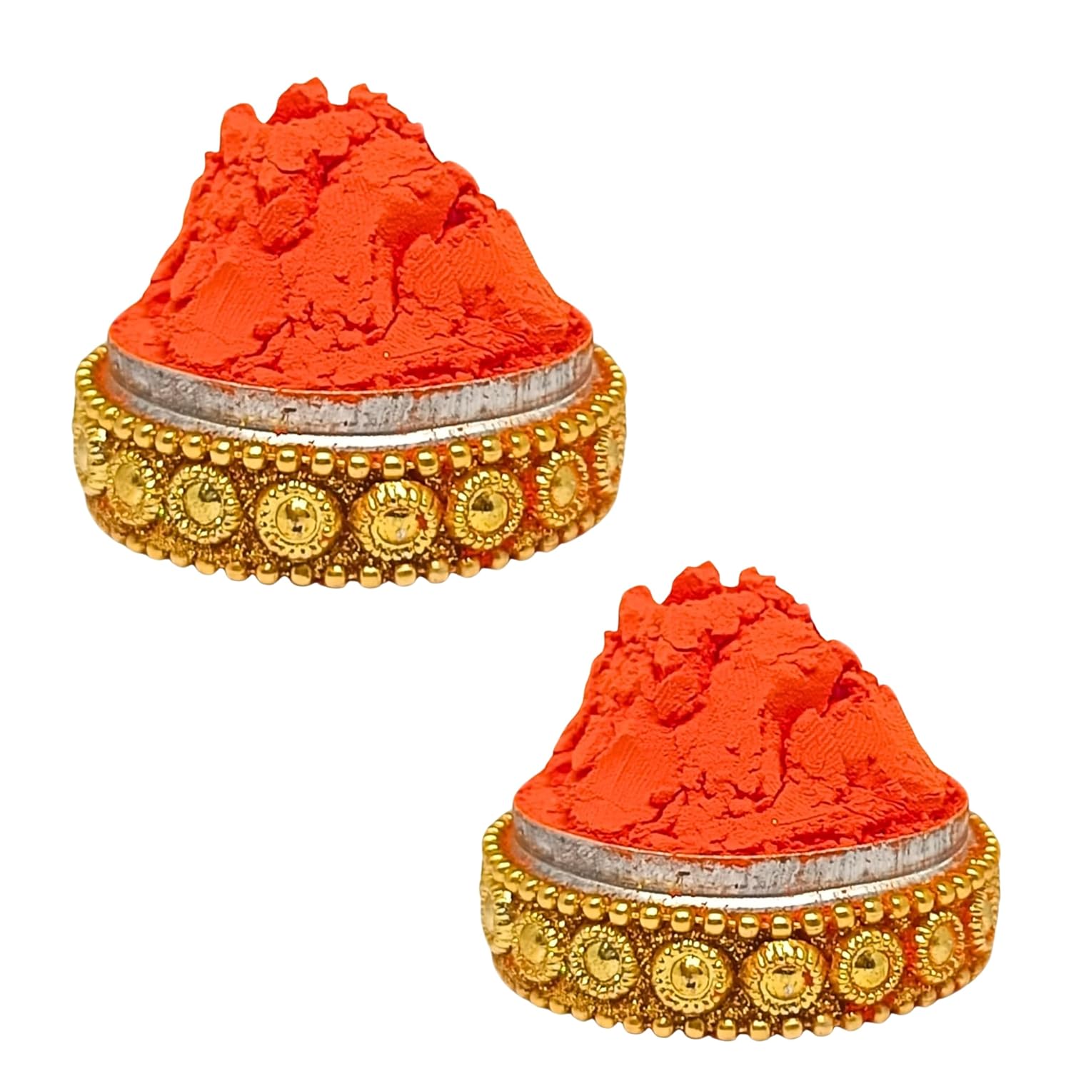 Santarms Aluminium Kumkum Box with Free 10gm Each Pila Sindoor and Sticks