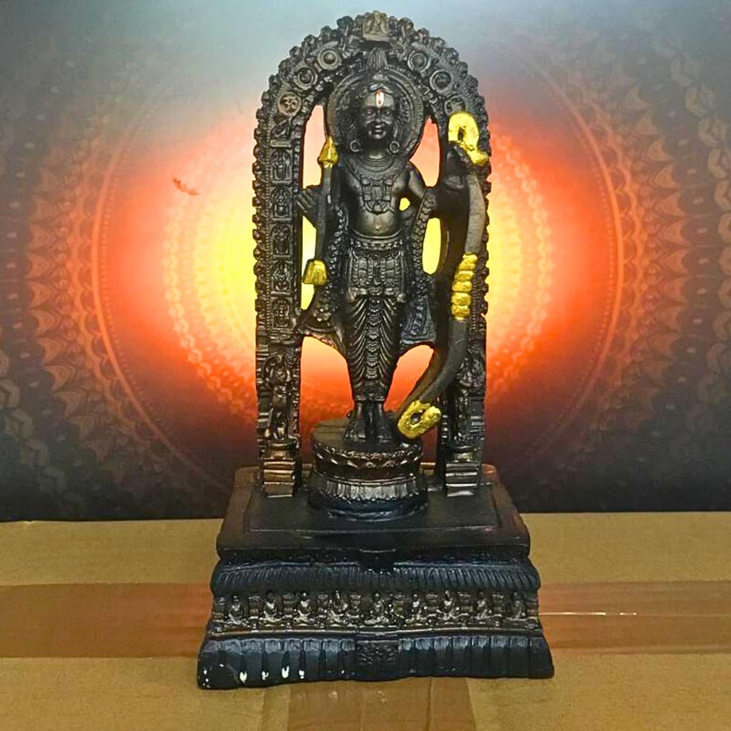santarms Ram Lalla Idol Ram Ji Murti Ayodhya 3D Model Idol Home Decor Showpiece Murti for Home Decor Decoration Gift, 1 Pcs