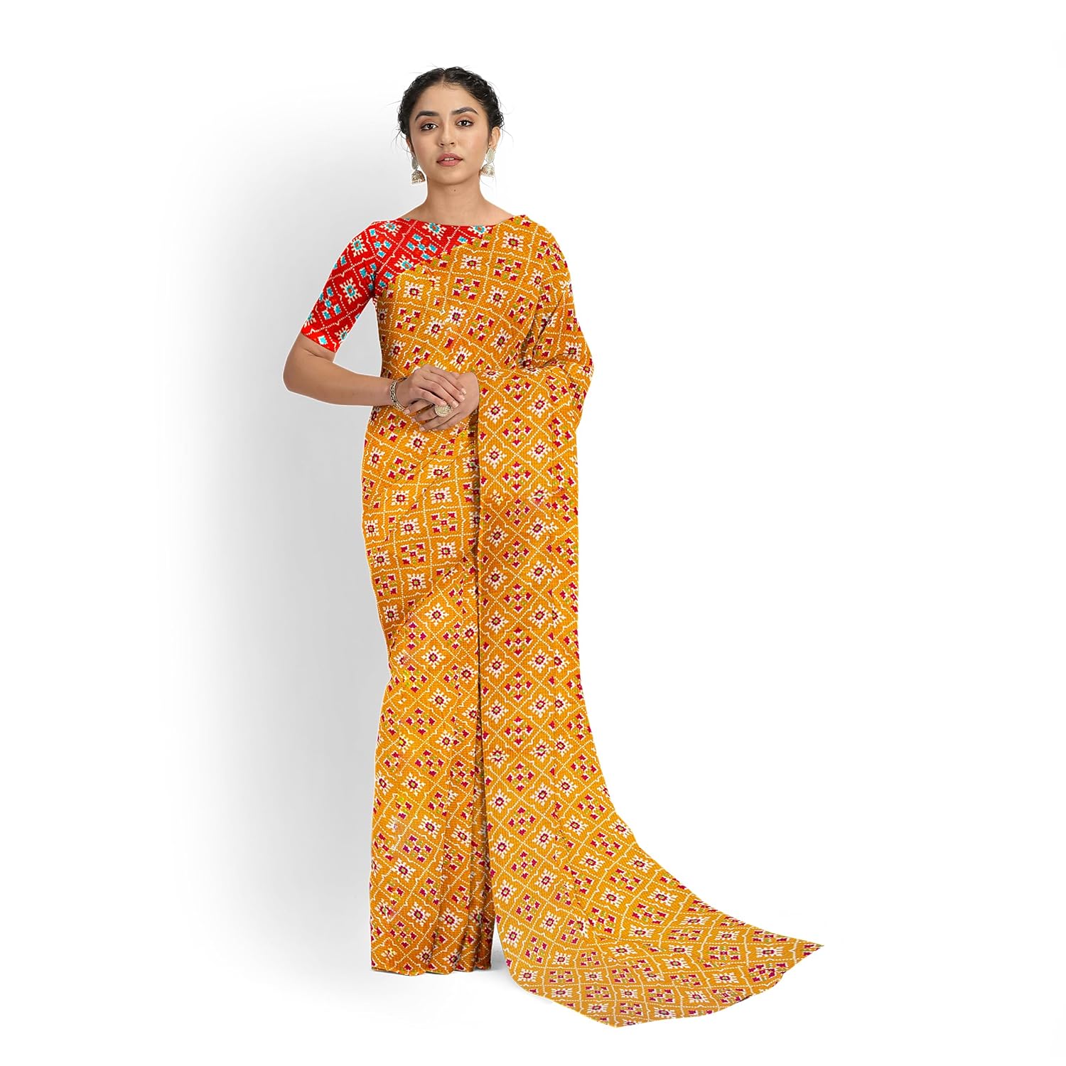 Hira Silk Printed Saree for Women, Tussar Silk Saree/Sari with Unstitched Blouse Piece