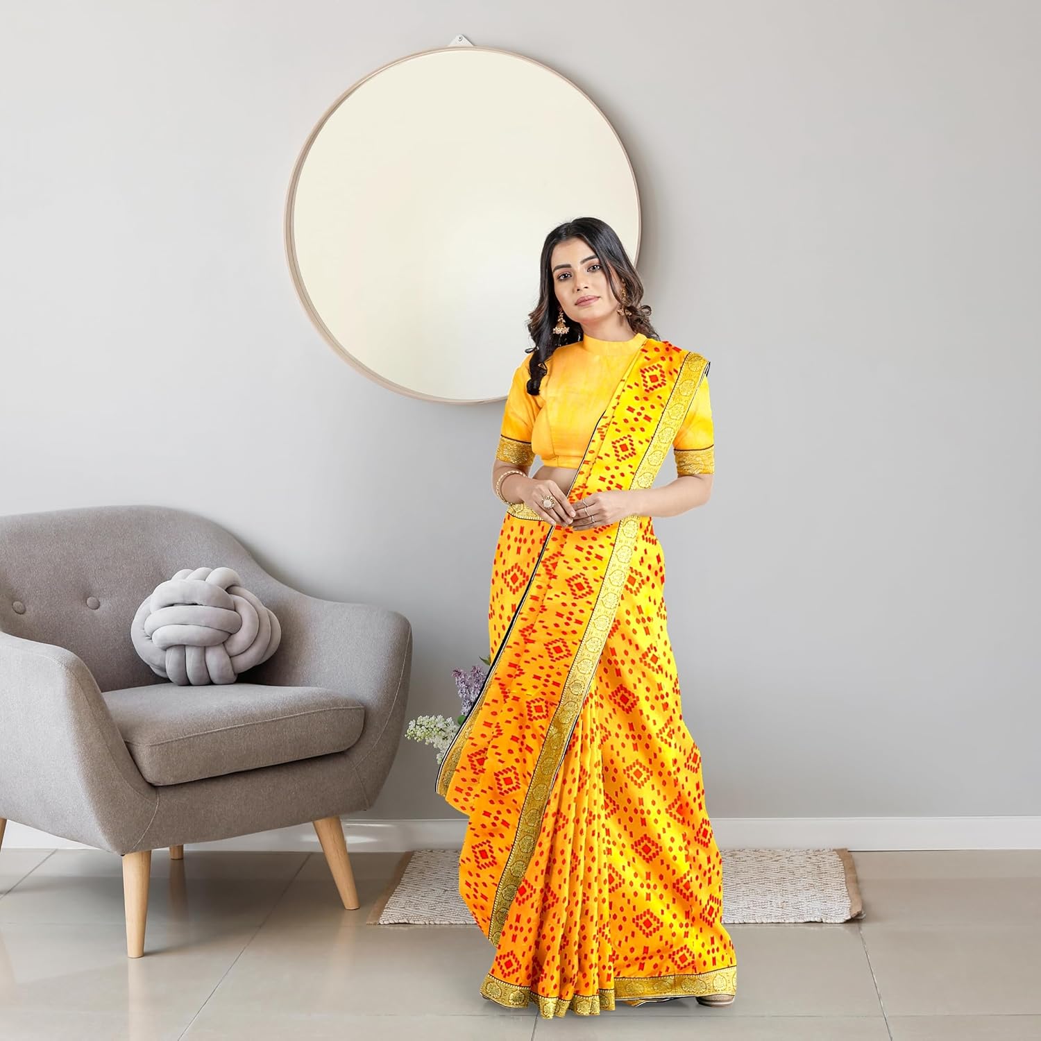 Hira Silk Saree for Women, Printed Silk Saree/Sari with Unstitched Blouse Piece - Pack of 2