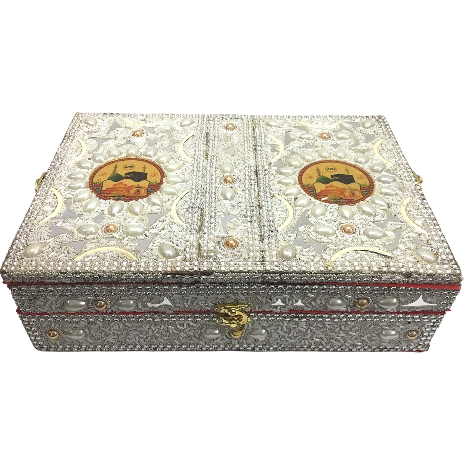 santarms Handmade Holy Quran Box with Rehal Stand for Reading Holy Quran Sharif Pak, Perfect for Wedding Gift