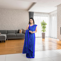 Hira Silk Air Line Crepe Silk Saree with Unstitched Blouse, Kumkum Box and Sindur for Women - Combo Pack