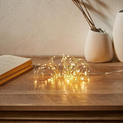 santarms 6.5 feet LED String Light with Battery Lights for Indoor Outdoor Decoration Waterproof String Light for Home Décor,Diwali, Christmas 20 Bulb (Warm White) (1)