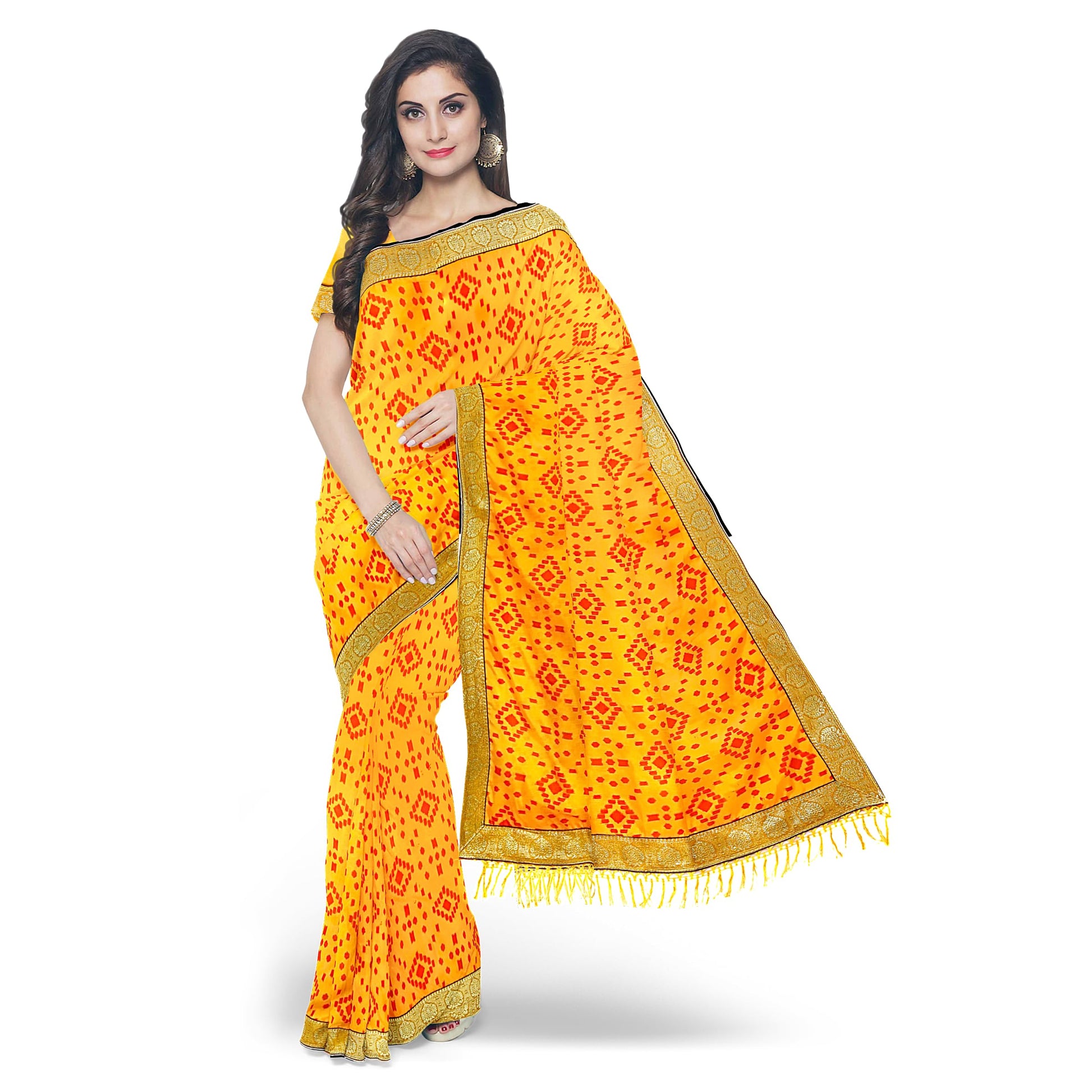 Hira Silk Saree for Women, Printed Silk Saree/Sari with Unstitched Blouse Piece