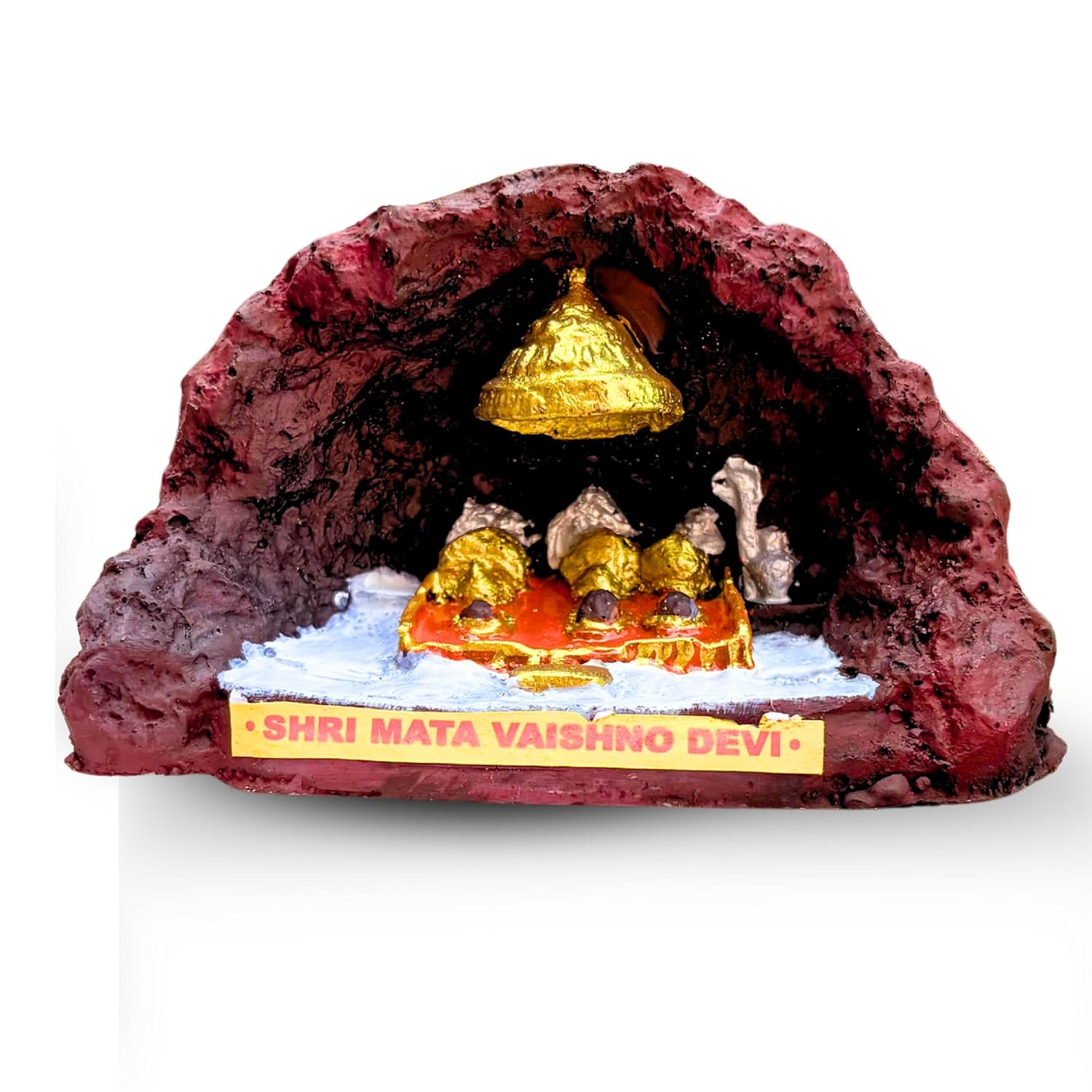 santarms Handmade MATA Vaishno Devi Ji Idol - Divine Vaishno Devi Gufa Statue Resin Craft for Religious Worship & Home Temple Decor for Devotees (Jammu & Kashmir)