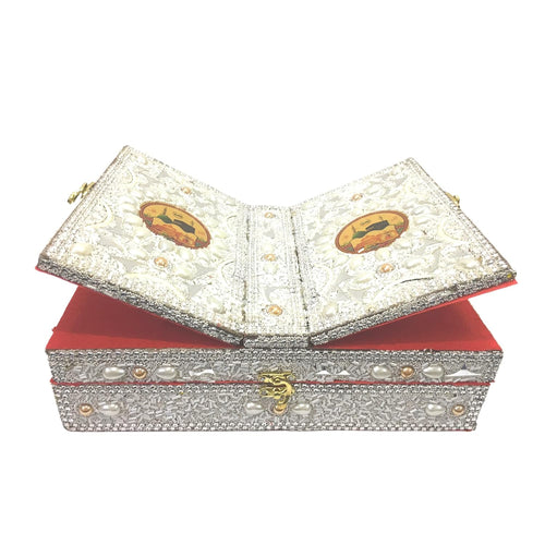 santarms Handmade Holy Quran Box with Rehal Stand for Reading Holy Quran Sharif Pak, Perfect for Wedding Gift